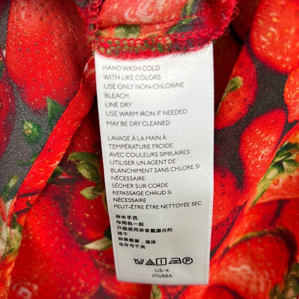 Anthropologie Strawberry Ruffle Top - Picture 6 of 7